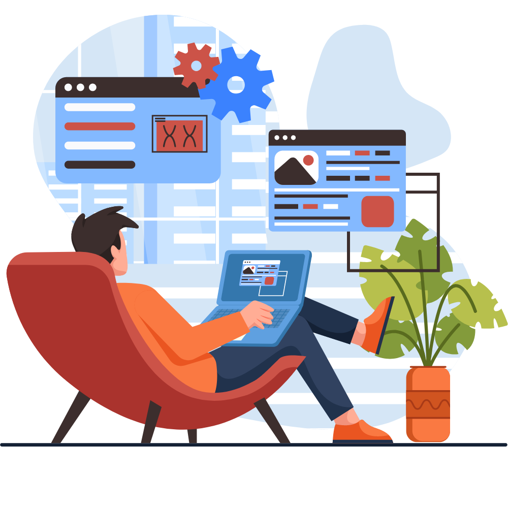 Small business owner managing their online presence